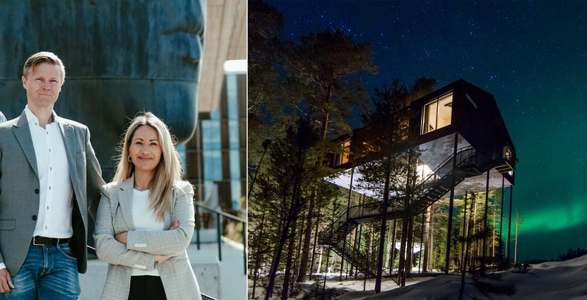 Hannah Wennebro Olsson och Jonas Olsson, ägare Treehotel. 