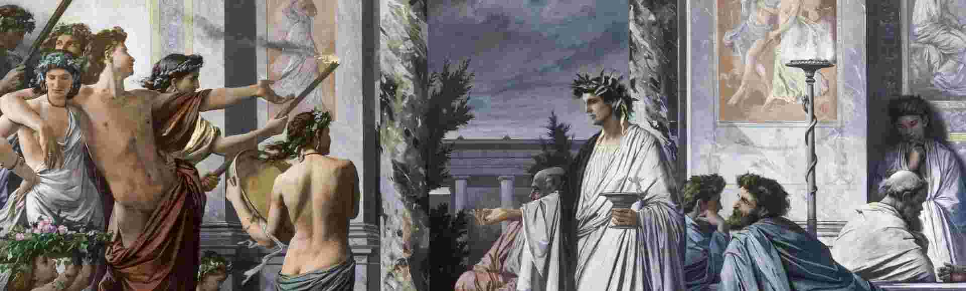 Anselm Feuerbach, Plato's Symposium, painting in oil on canvas, 1869.