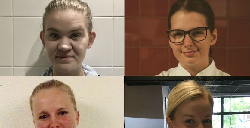 Signe Åberg (högst upp t.v.), Sara Danielsen (högst upp t.h.), My Segelström (längst ner t.v.) och Louise Wass (längst ner t.h.). 