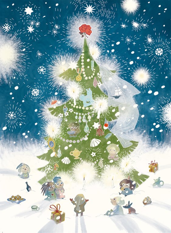 Ur <em>Julen kommer till Mumindalen</em> av Tove Jansson, Cecilia Davidsson, Alex Haridi & Filippa Widlund 