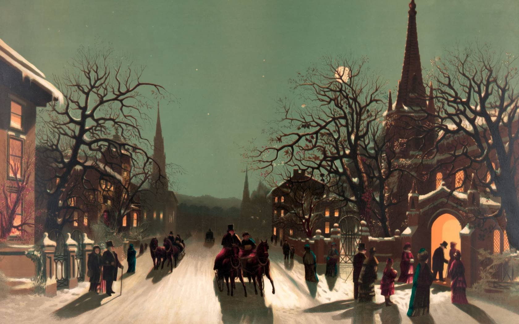 A New Year's eve in the Victorian period.