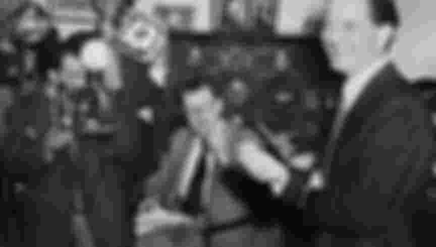 Harold ('Kim') Philby, a former British official in Washington, is shown at a press conference in London, at which he refuted charges of having been the mysterious Third Man in the Burgess-Maclean spy case. Credit: Bettmann