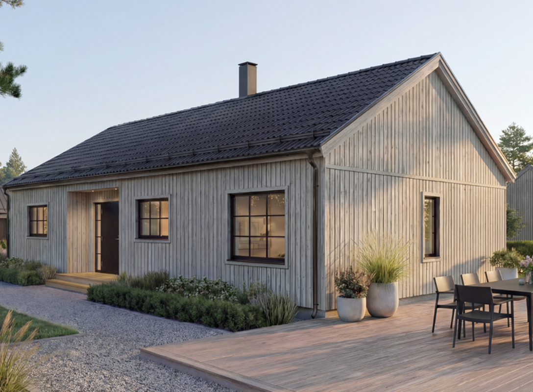 Enplanshus Villa Svedje 110 kvm SKIDSTAHUS