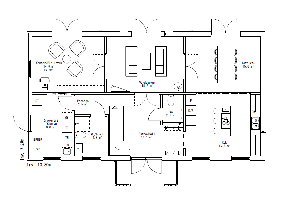 Villa Svanö 1.5-plan