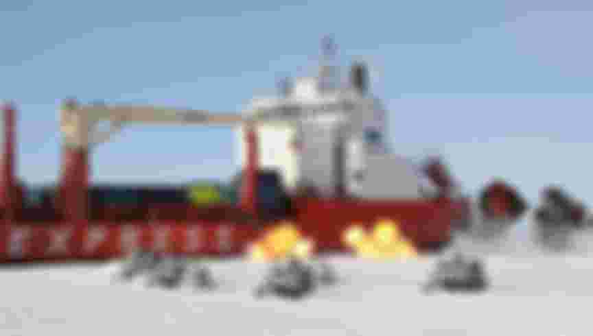 Officers of the Russian National Guard special operations forces practise retaking a hijacked vessel in Krasnoyarsk in Arctic Russia. Credit: Denis Kozhevnikov TASS via Getty Images.