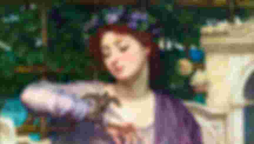 'Lesbia and her Sparrow' by Edward John Poynter, 1907