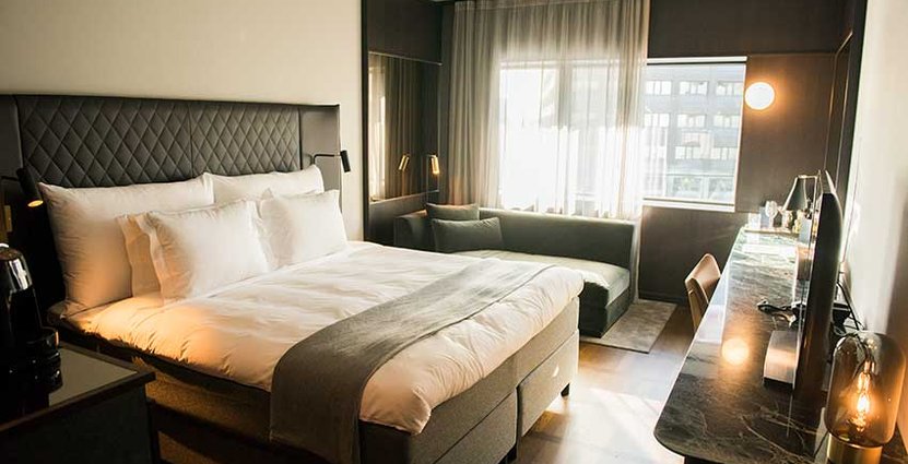 Hotellrum hos At Six. 