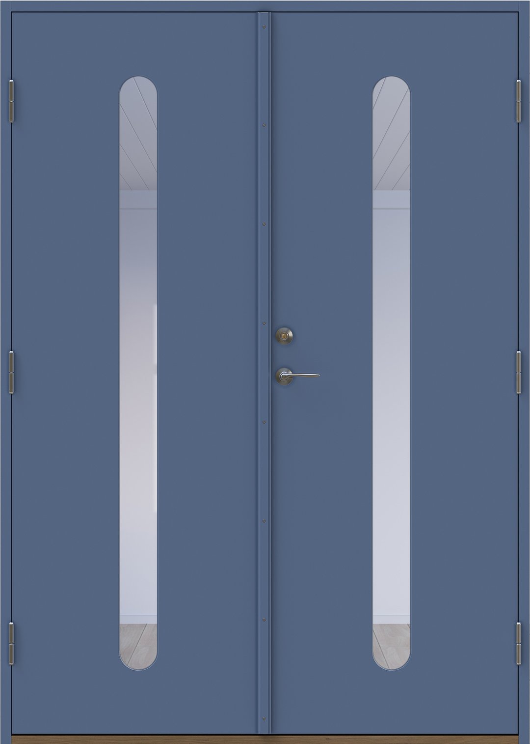 Insikt pardörr Blå