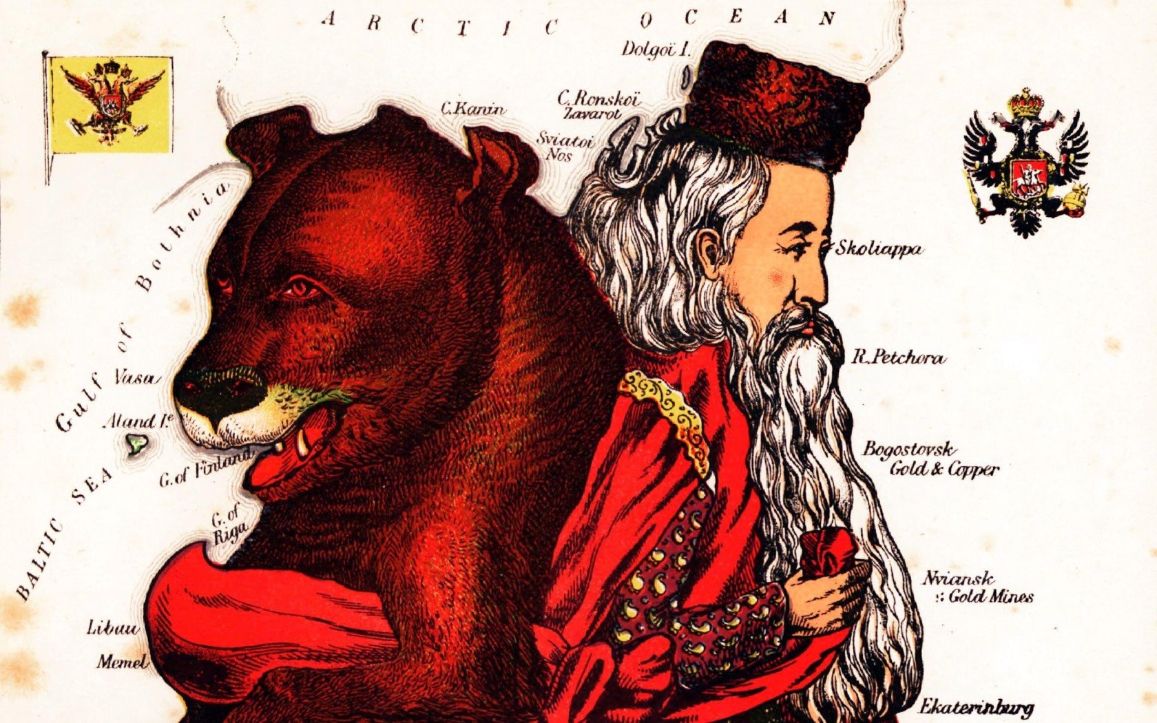 Cartoon of Russia, published by London's Hodder and Stoughton in 1869. Credit: JJs
