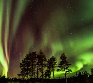 Outdoor North snöskovandring norrsken