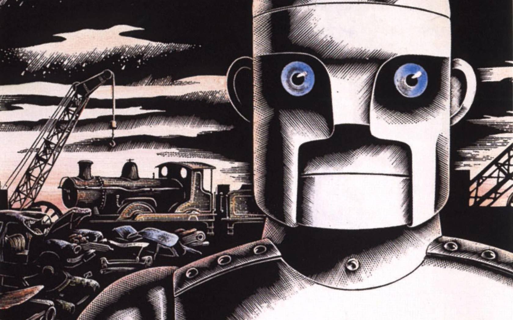 The front cover of 'The Iron Man' by Ted Hughes.
