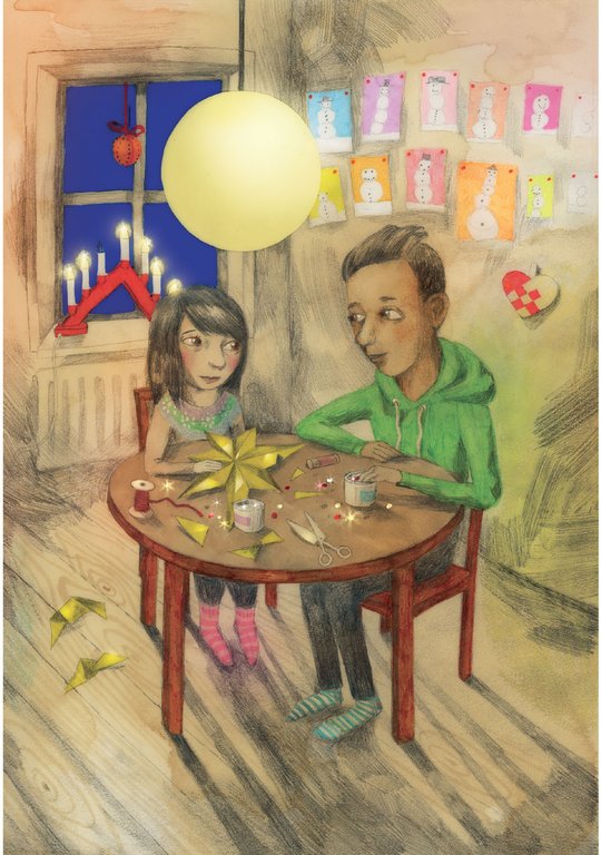 Illustration av Lotta Geffenblad, ur Magisk december
