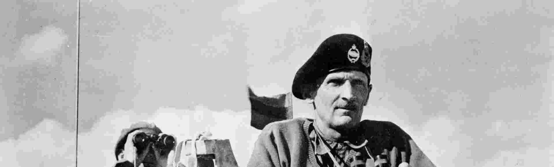 General Montgomery watches his tanks move up in North Africa.