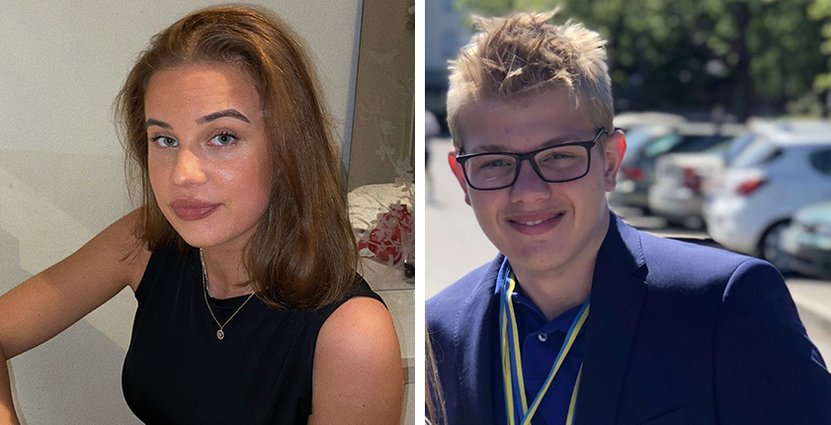 Hotell- och turismstudenterna Alva Ullstrand och Joel Granath, 18, är inte oroliga över att inte få jobb. Foto: Privat 