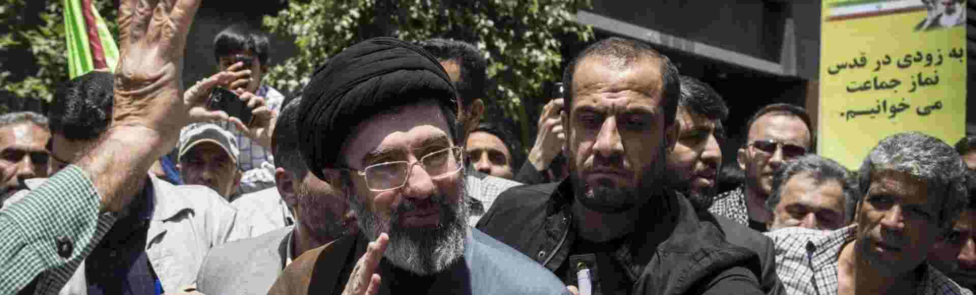 Mojtaba Khamenei attends a parade marking the Islamic Republic's Al-Quds International Day in Tehran, on 22 May 2024.
