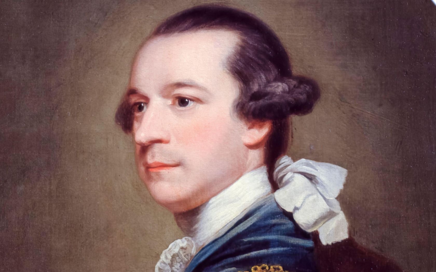 A portrait painting in oil on canvas after Sir Joshua Reynolds, circa 1768, of the Marquess of Rockingham.