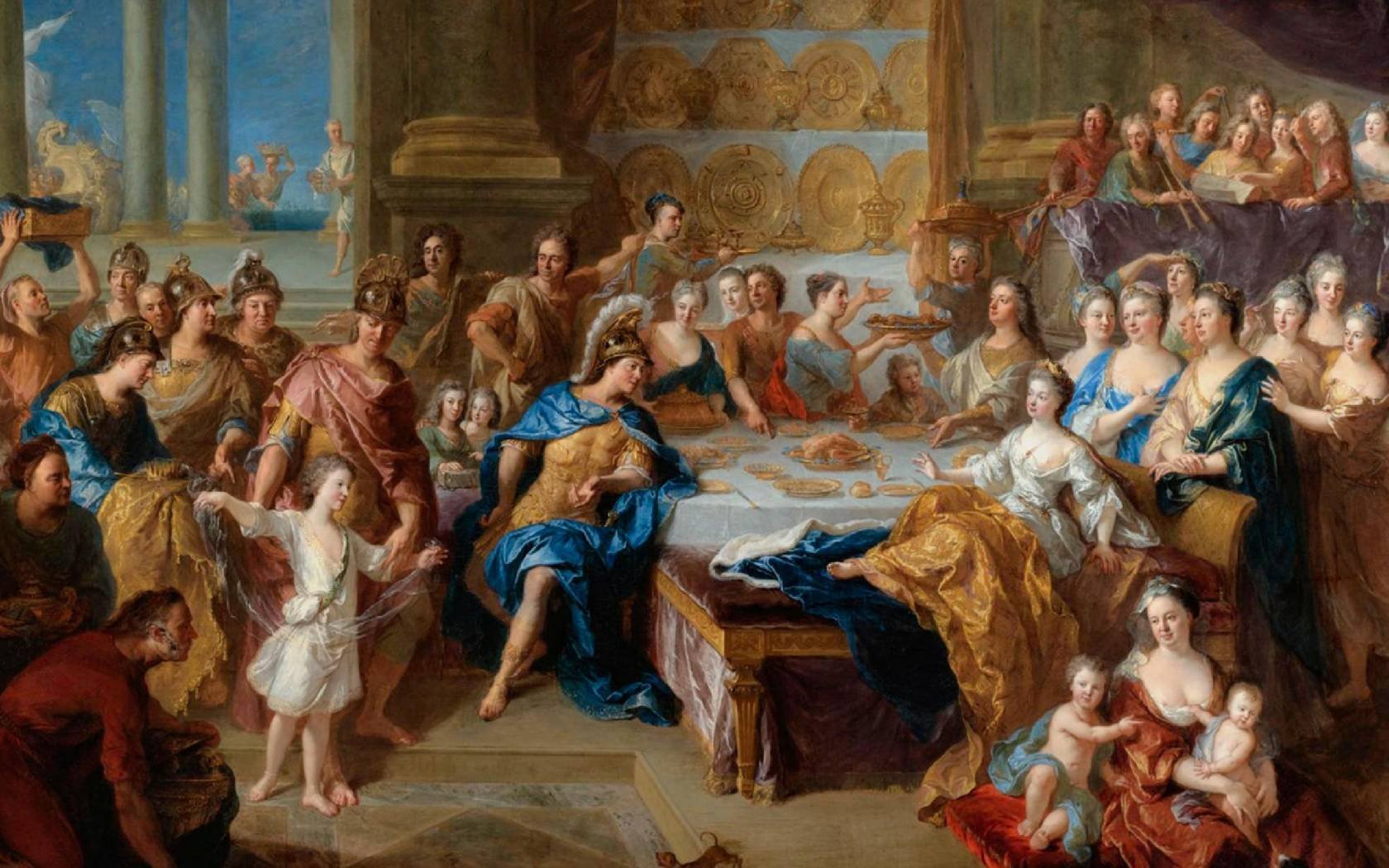 The feast of Dido and Aeneas.