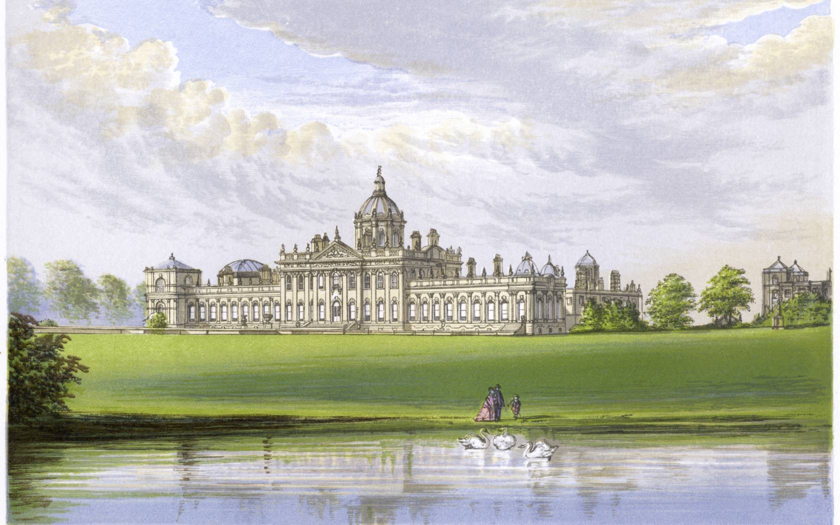 A coloured illustration of Castle Howard.