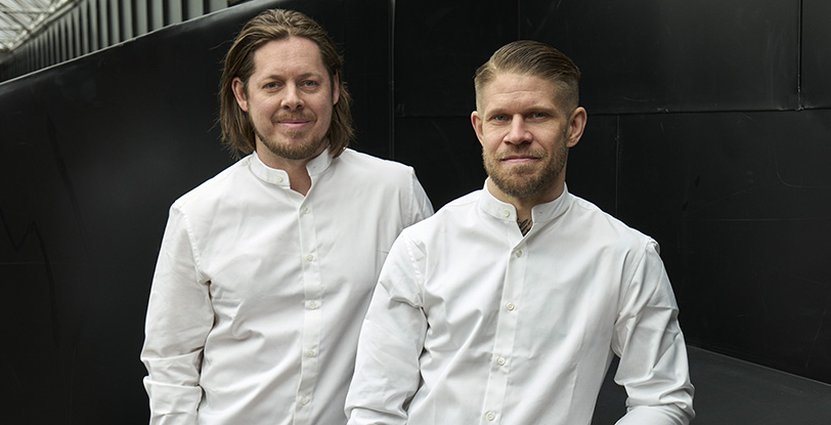 Krögarna Niclas Jönsson och Daniel Höglander står bakom hotellrestaurangen på Villa Dagmar. Foto: Magnus Mårding.