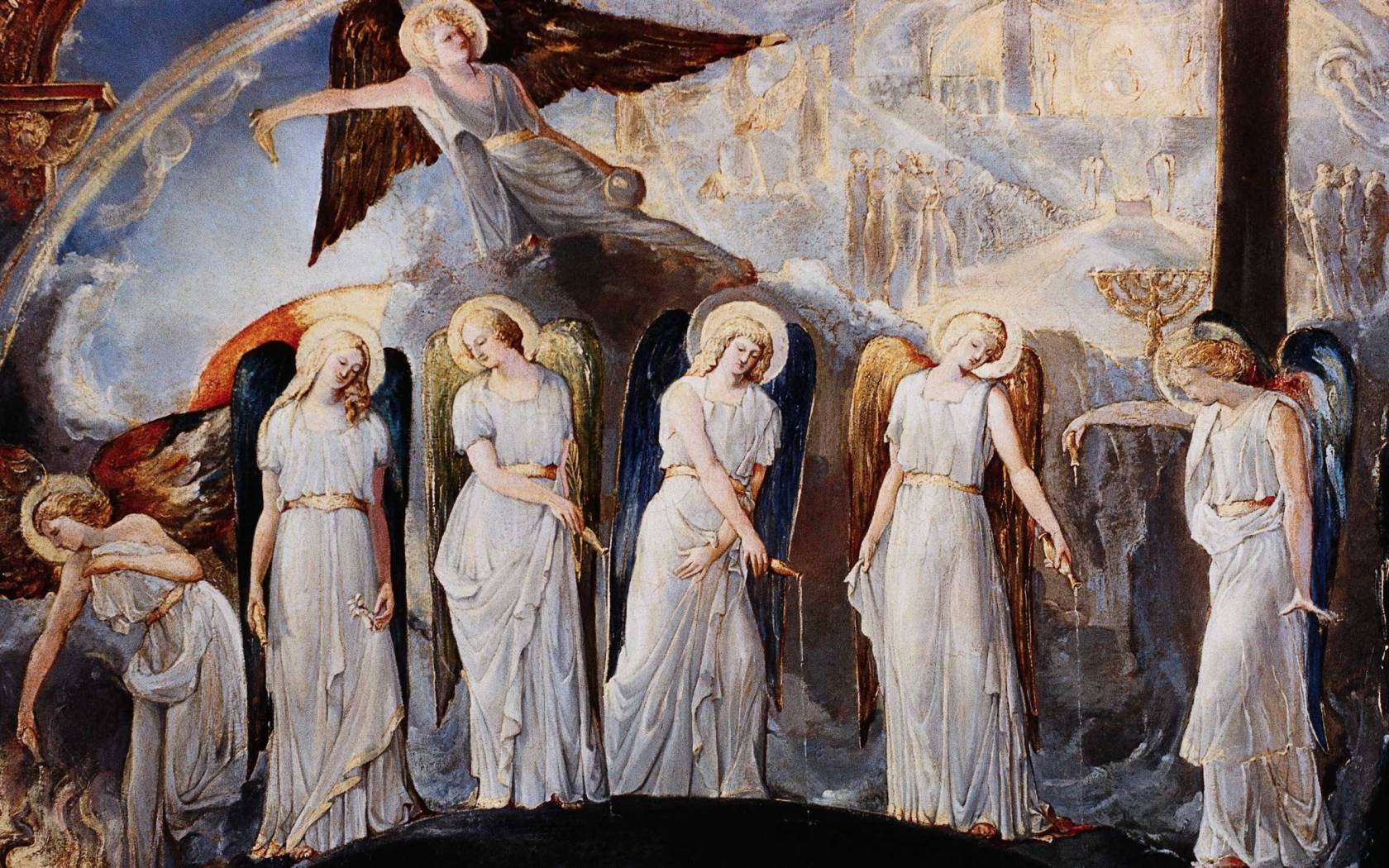 Seven Angels Pouring Vials of the Wrath of God upon the Earth.