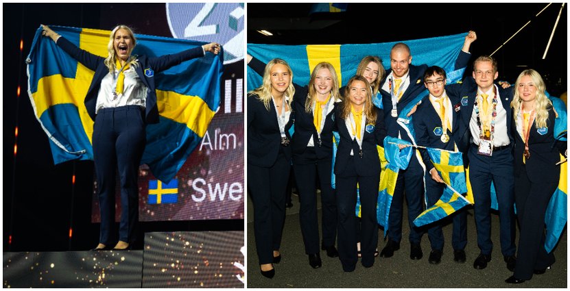 Nelly Alm, silver i Hotellreception.<br />
Foto Emil Andersson, WorldSkills Sweden Fler guld-, silver- och bronsmedaljörer