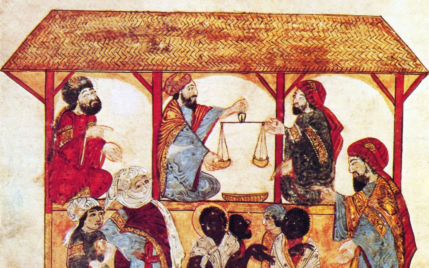 The slave market at Zabid in Yemen by Yahya ibn Mahmud al-Wasiti (1237 CE).