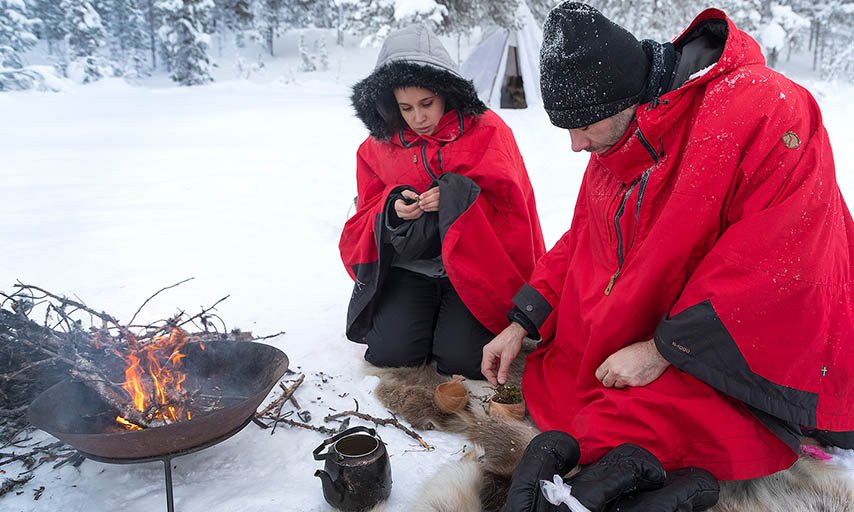 Scandinavian Photoadventures samisk överlevnad lär dig göra eld