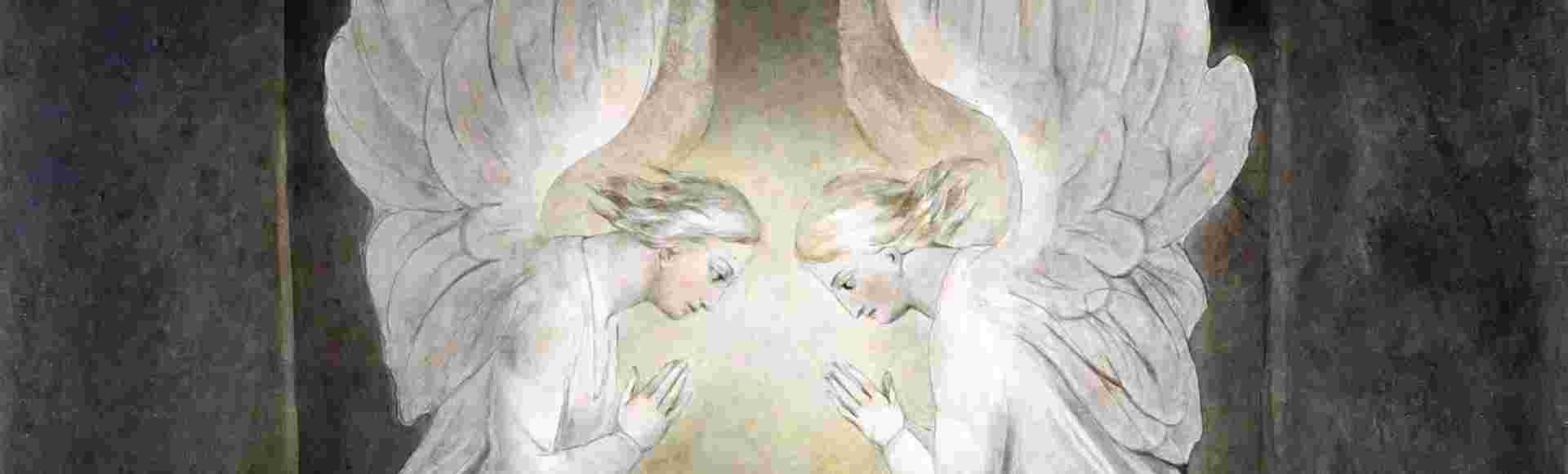 The Angels Hovering Over the Body of Christ in the Sepulchre by William Blake, c. 1805.