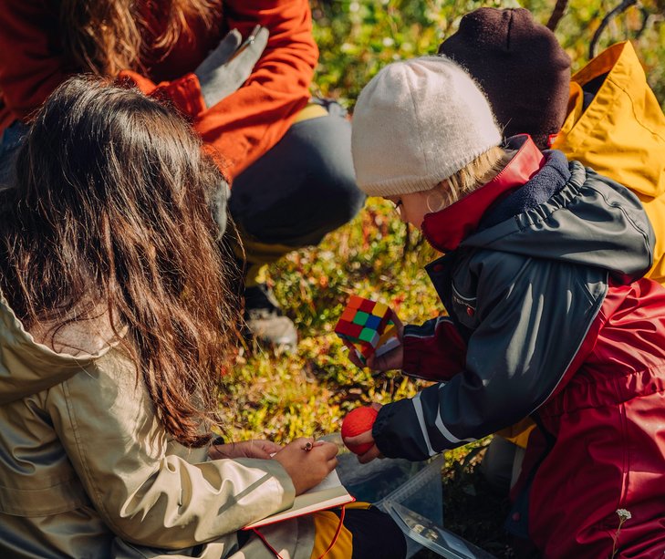 familj har hittat en geocache