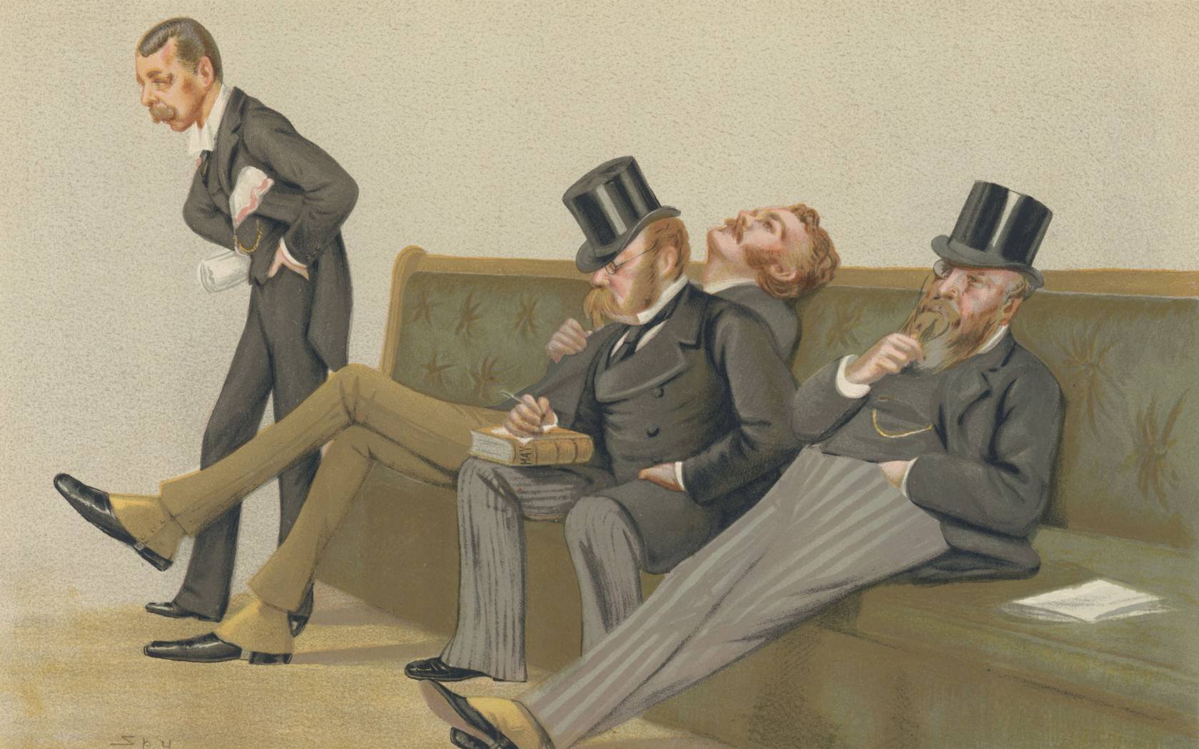 A depiction from a contemporary newspaper of 'The Fourth Party'.