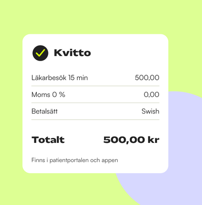 Kvitto skickas automatiskt till patientportalen