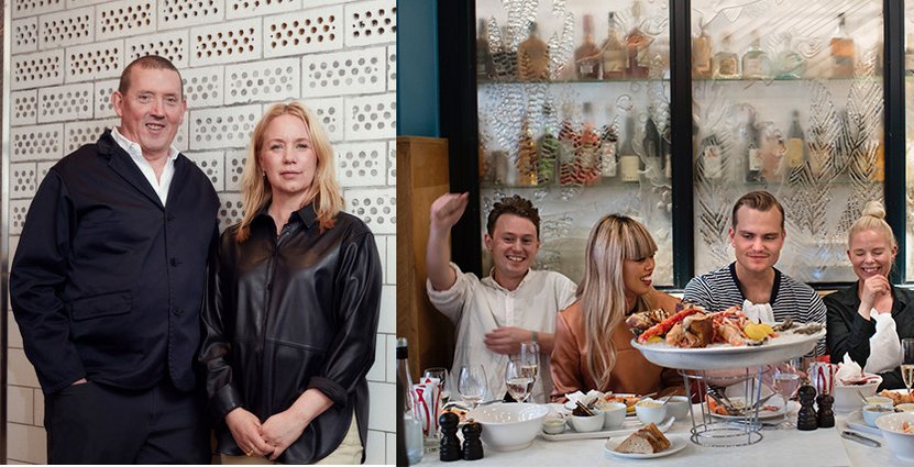 PG Nilsson, grundare av Sturehof och koncernen Svenska Brasserier, tillsammans med Angelica Lindberg, restaurangchef Sturehof. Foto: Pressbild