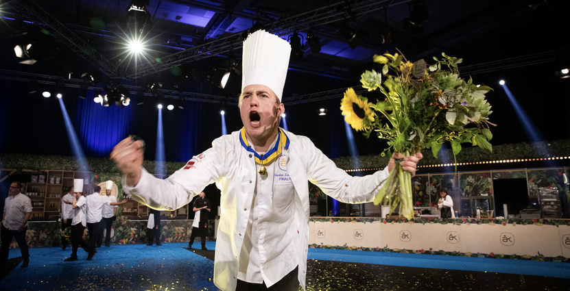 ”Det här är inte slutmålet. Jag vill bli bäst i världen”, säger Gustav Leonhardt, vinnaren av Årets Kock 2021. Anna Björkegren