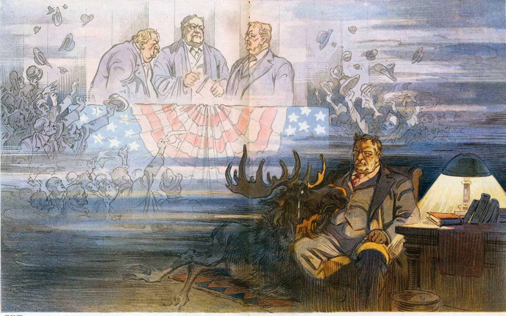 Theodore Roosevelt sitting in a chair