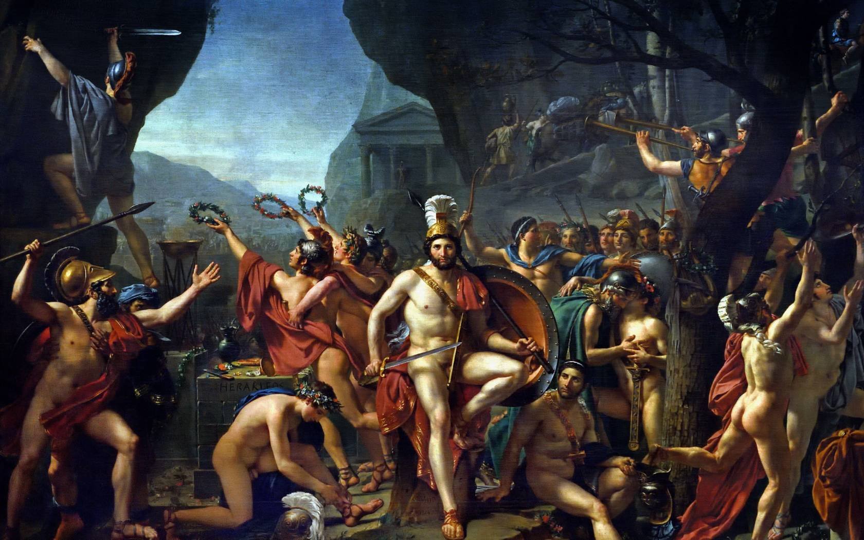 Leonidas at Thermopylae, by Jacques-Louis David, 1814.