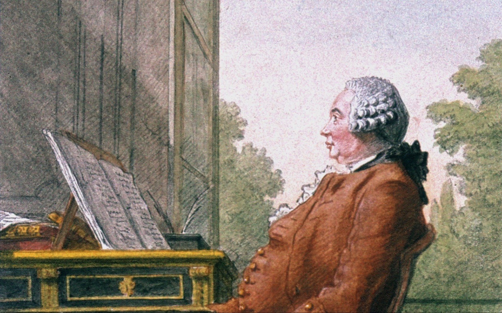 Watercolour of David Hume (1711-1776) by Louis Carrogis Carmontelle. Credit: Granger