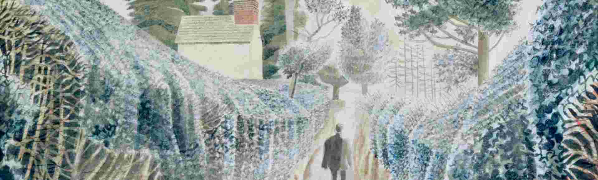 Eric Ravilious' Wet Afternoon in Capel-y-ffin.