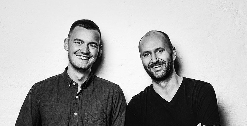 Gustaf Sjövall och Erik Öhrn gör Vapianos ledarskapspodd.  Foto: David Thunander