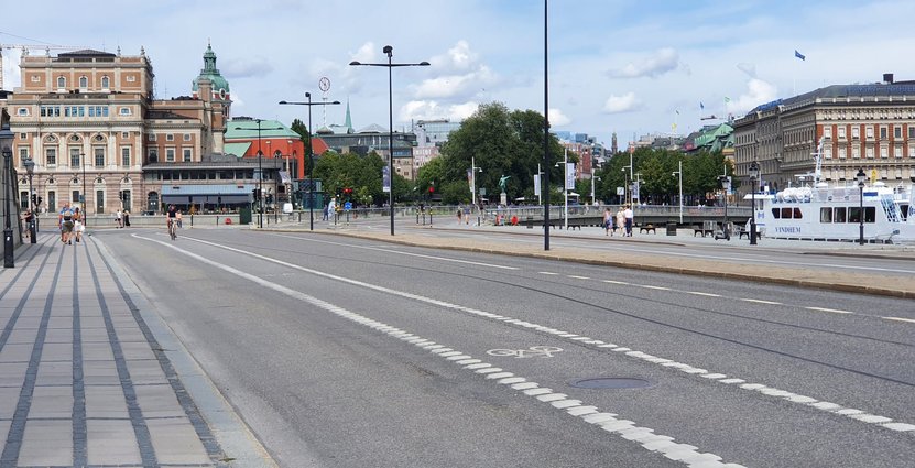 Inga turistbussar sommaren 2020 utanför Stockholms slott Anders Johansson