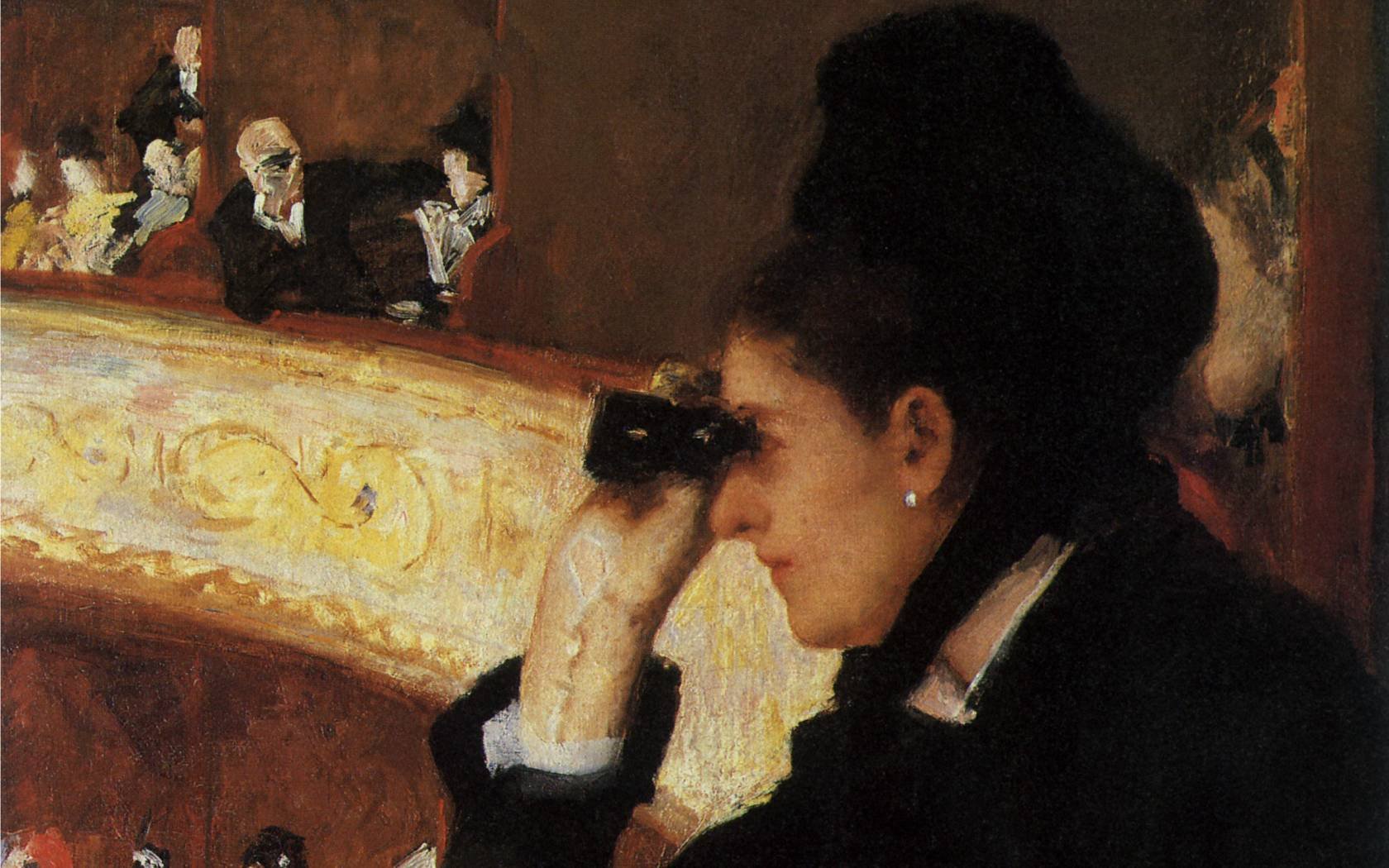 'In the Loge' (1878) by Mary Cassatt.