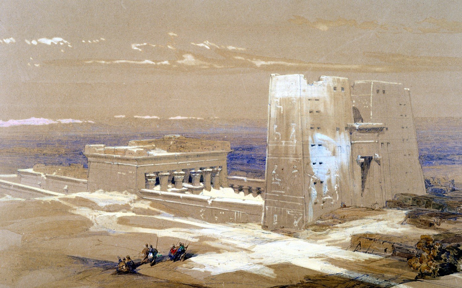 An 1838 lithograph of the sandstone Temple of Edfu