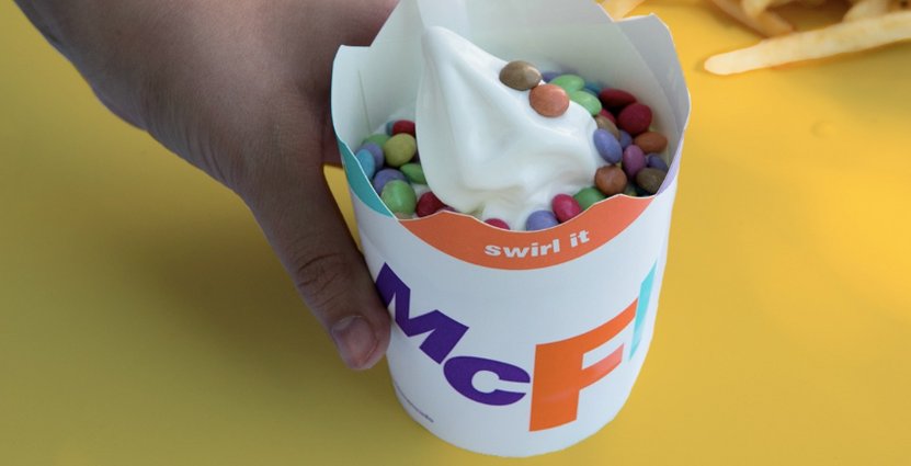 McDonald's tar bort plastlocken från sina glassar som ett led i sitt hållbarhetsarbete. Foto: Pressbild