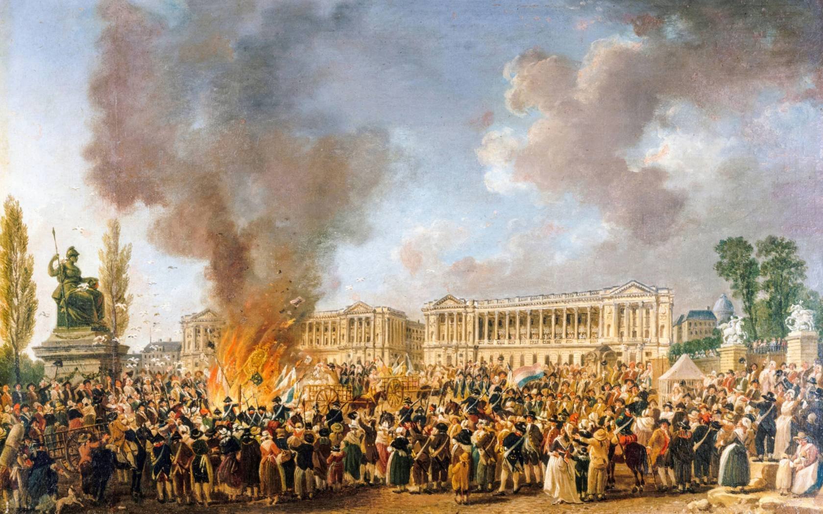 The Festival of Unity and Indivisibility on the place de la Révolution, Paris, 10 August 1793, by Pierre-Antoine Demachy.