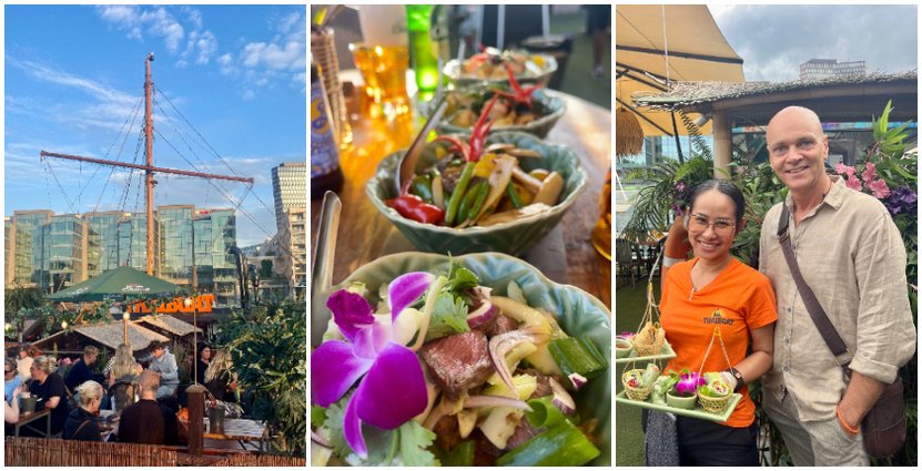 Ägaren Benny Sonesson tillsammans med en av medarbetarna på Thaiboat. 