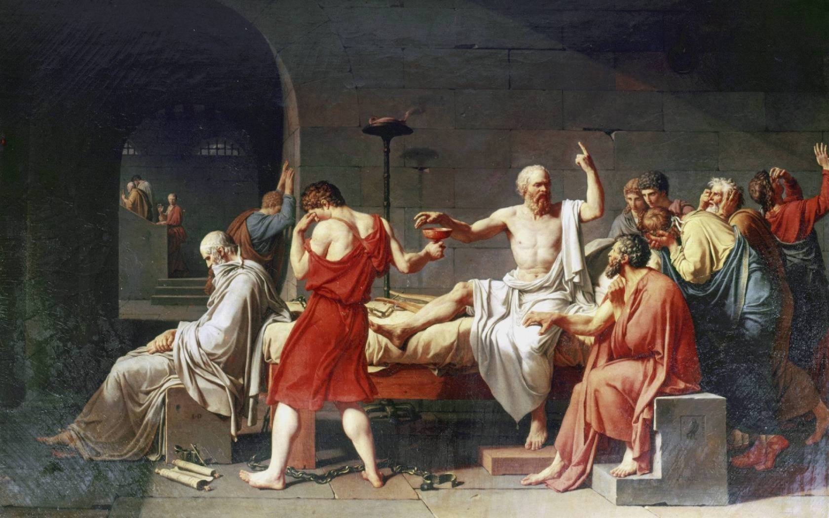French painter David's The Death of Socrates.