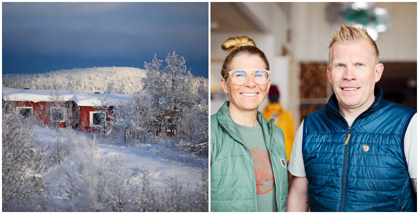 Frida Lind- Oja och Dennis Lind, ägare av Camp Ripan i Kiruna. 